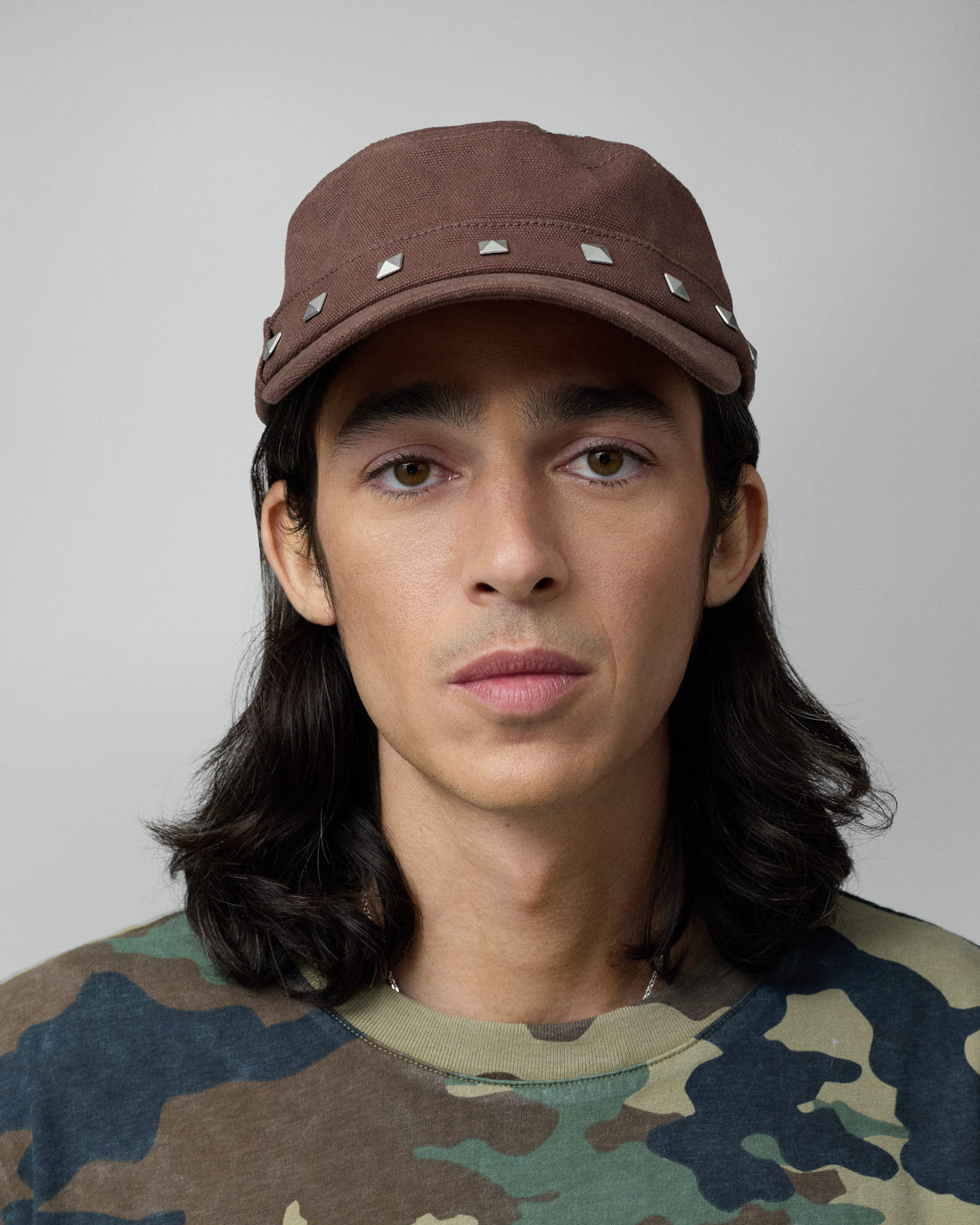 Studded Brown Guerrilla Cap