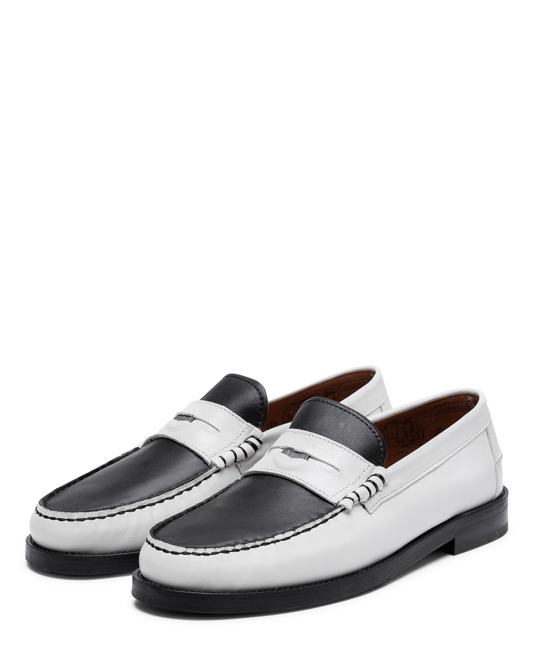 Riviera White/Black Leather