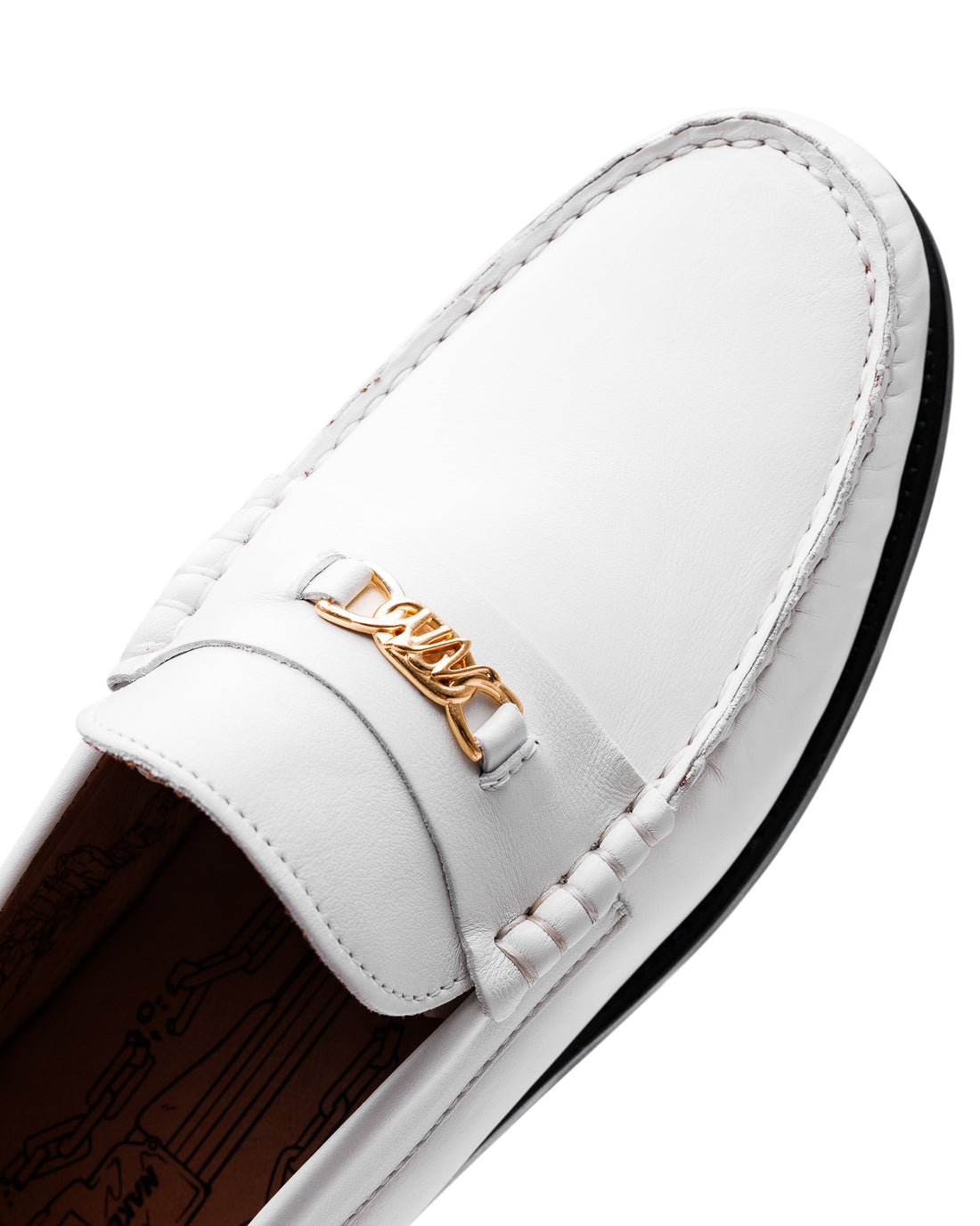 Roma White Leather