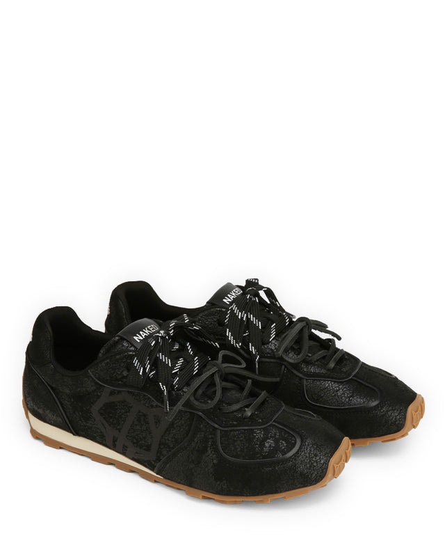 Lightning Black Distress Leather
