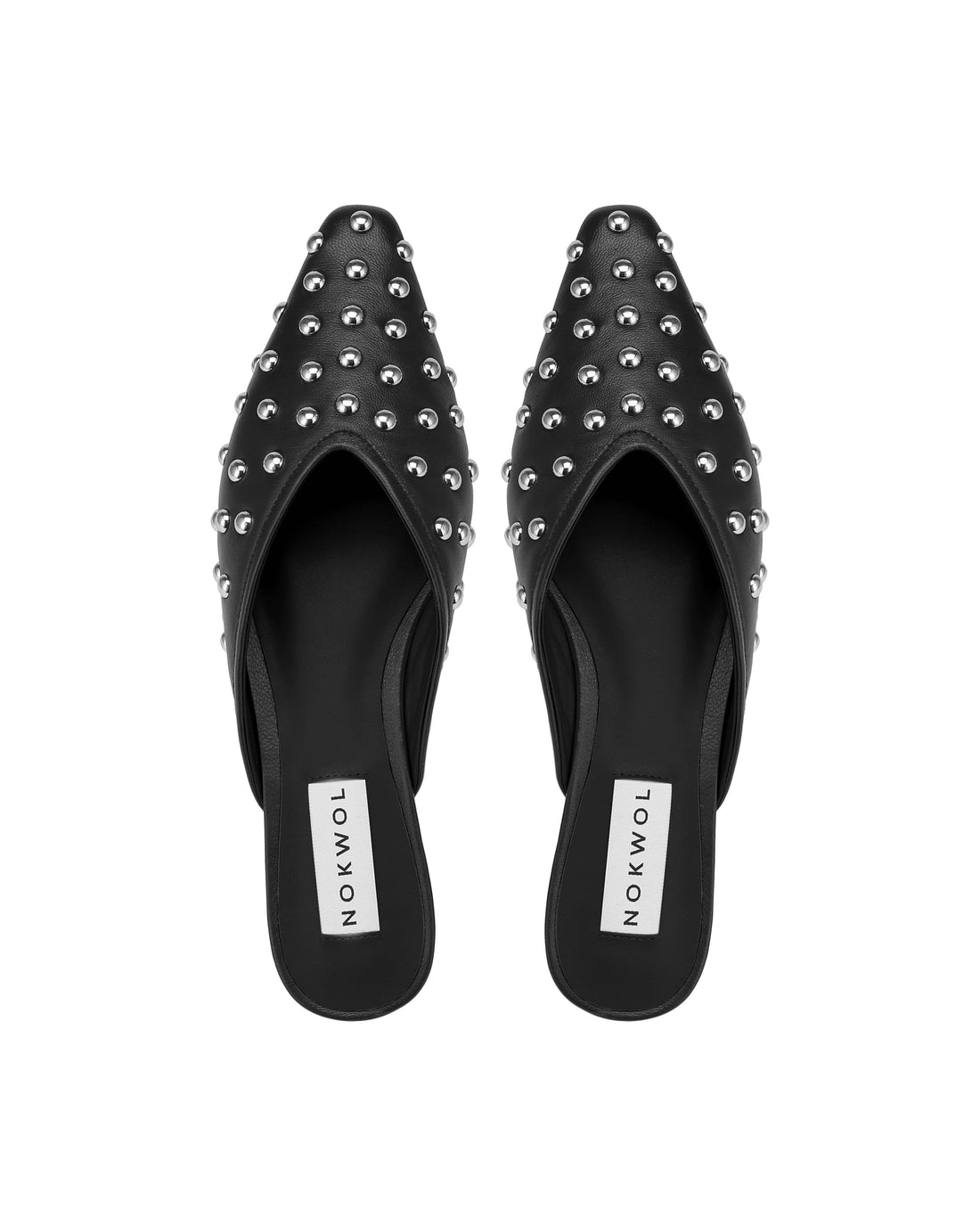 Ariel Black Leather Studs
