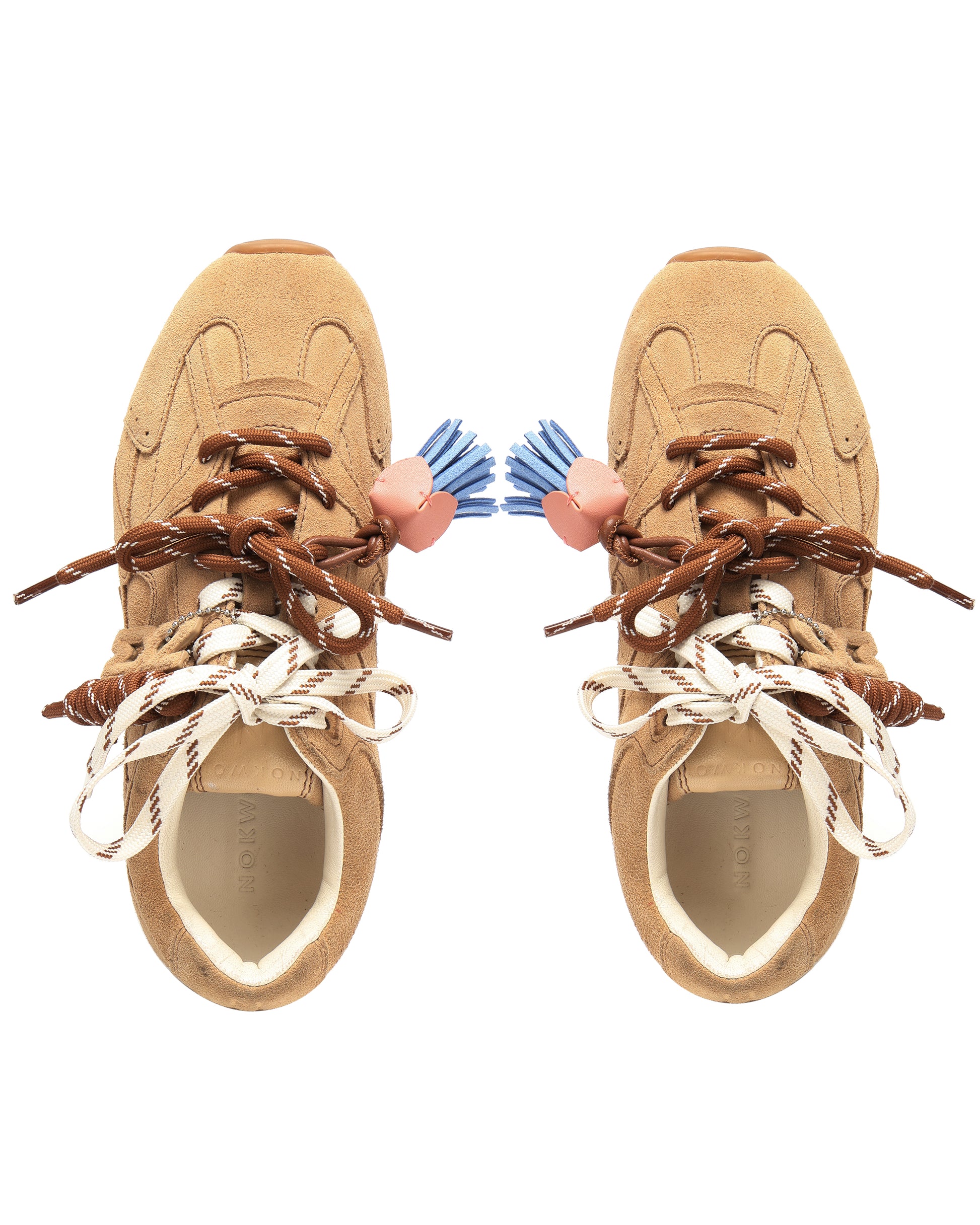 Atlas Beige Suede Sneakers - top style view