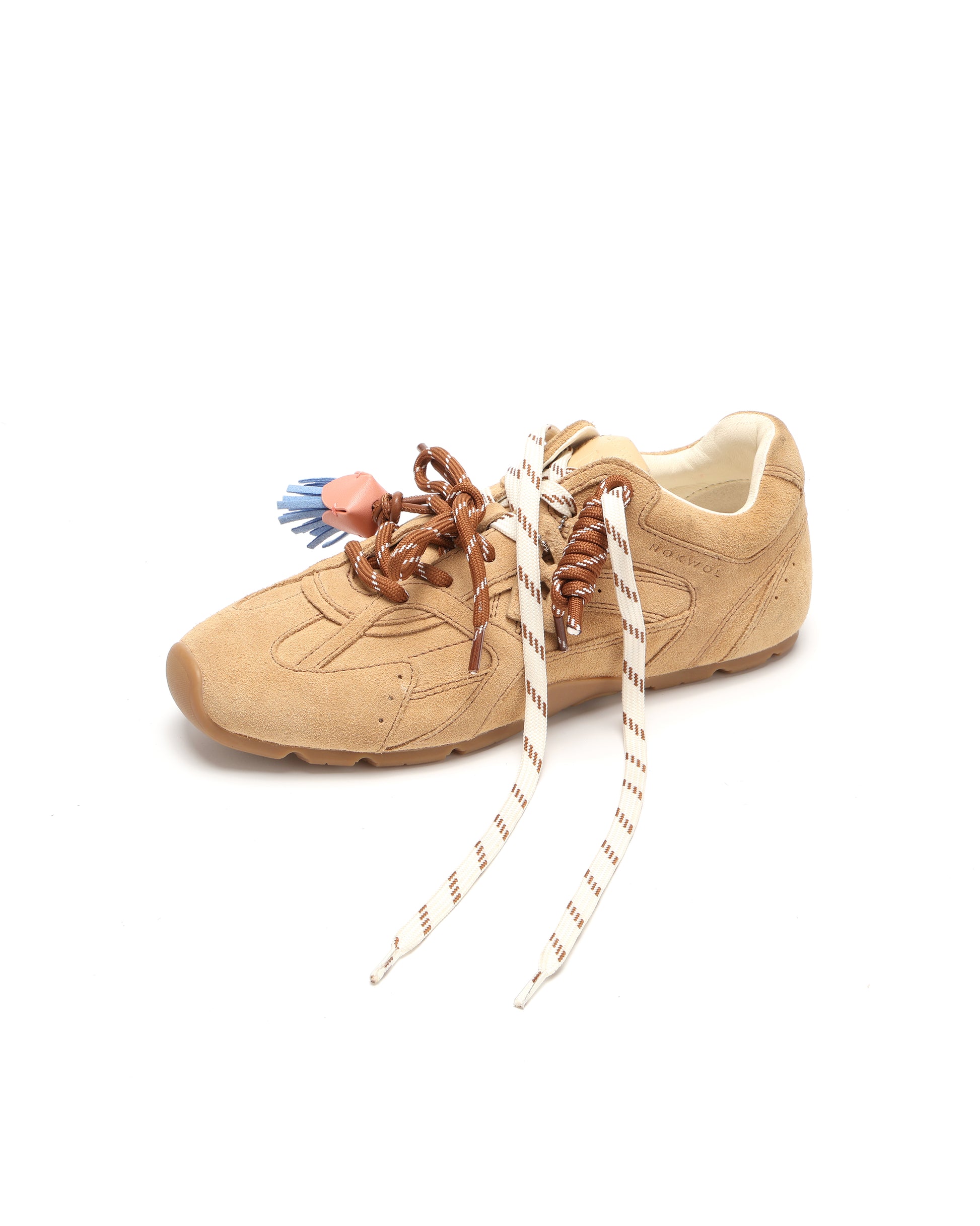 Atlas Beige Suede Sneakers - lace view