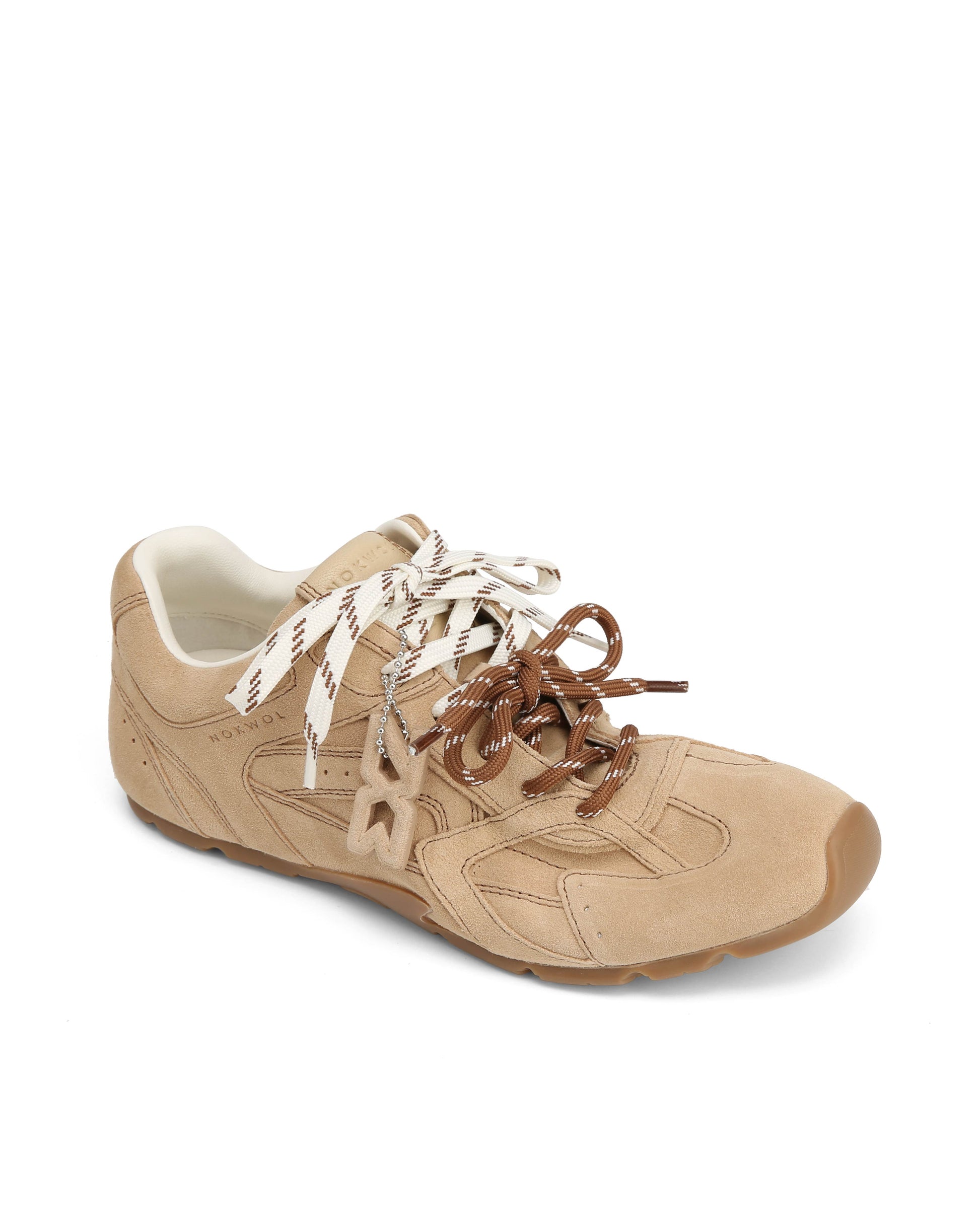 Atlas Beige Suede Sneakers - lace style view