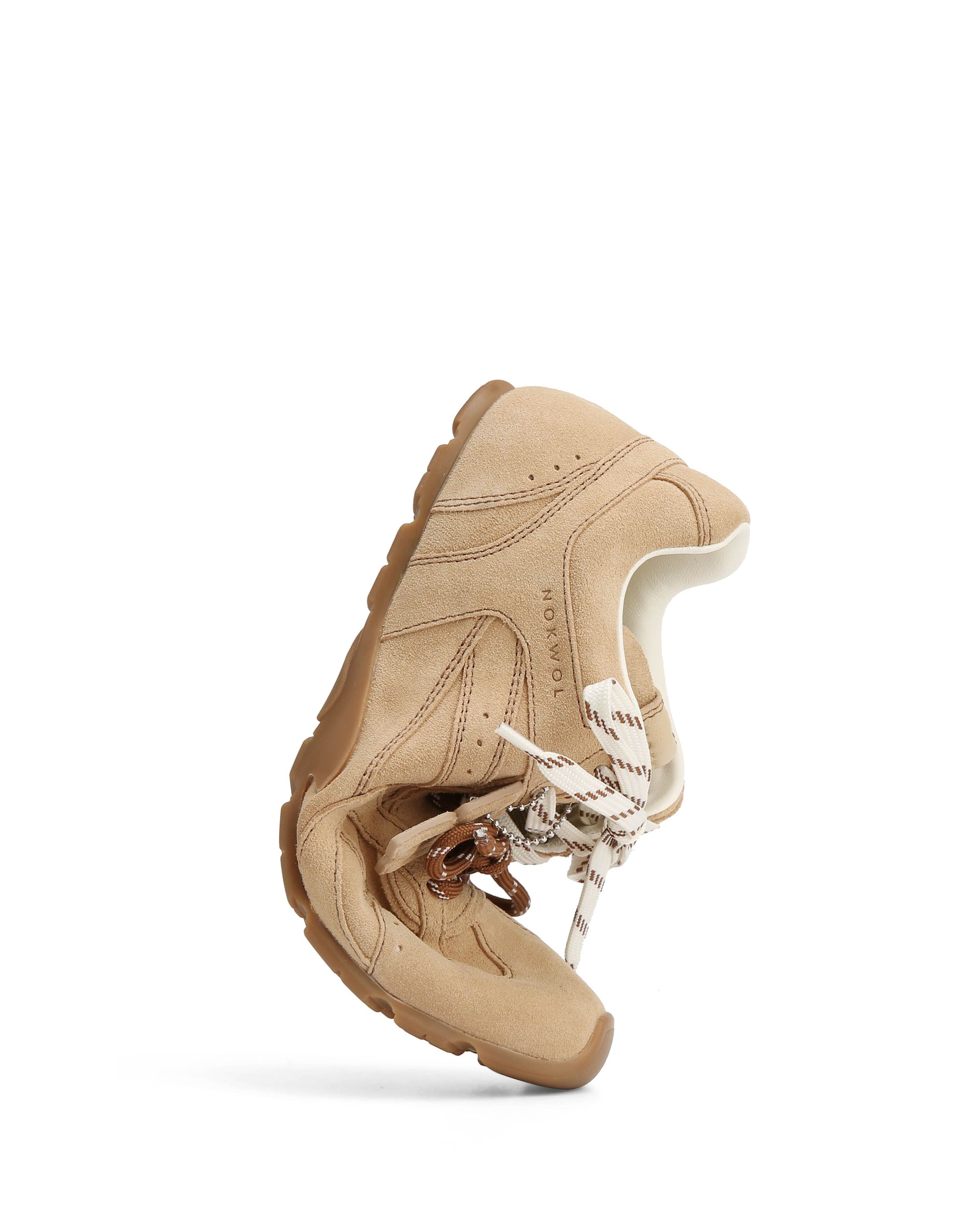 Atlas Beige Suede Sneakers - suede angled view