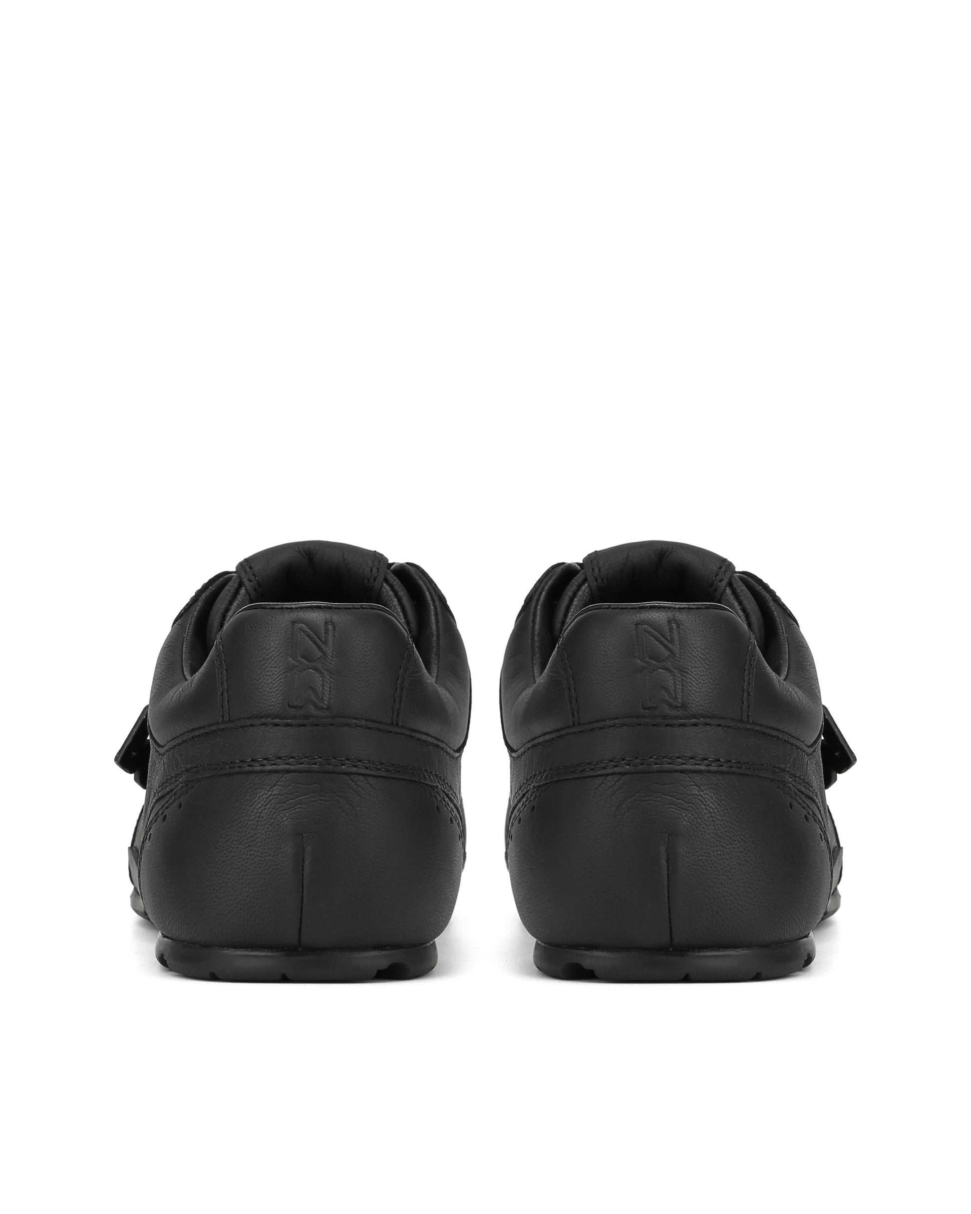 Atlas Black Leather Sneakers - back view