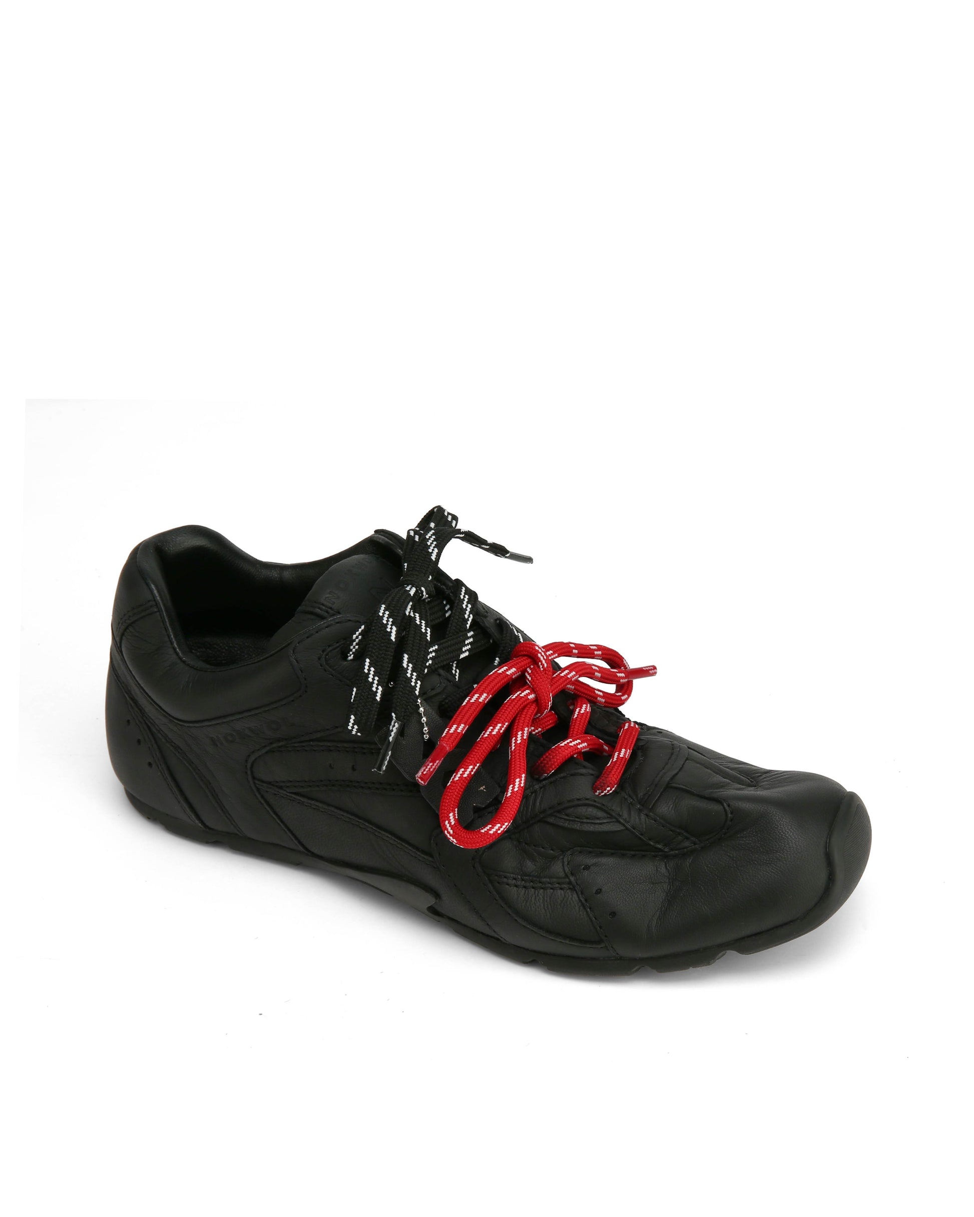 Atlas Black Leather Sneakers - lace view