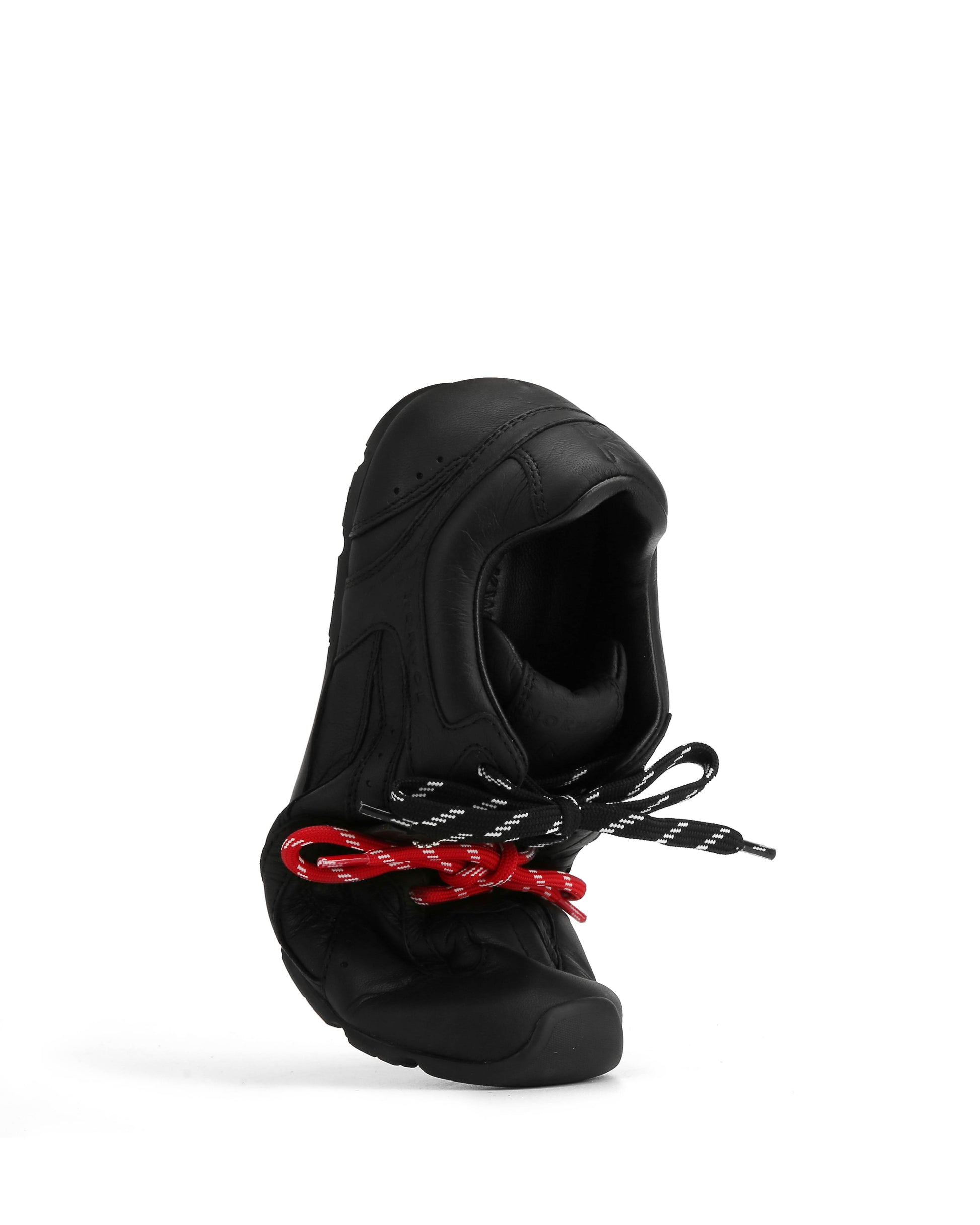 Atlas Black Leather Sneakers - angled view