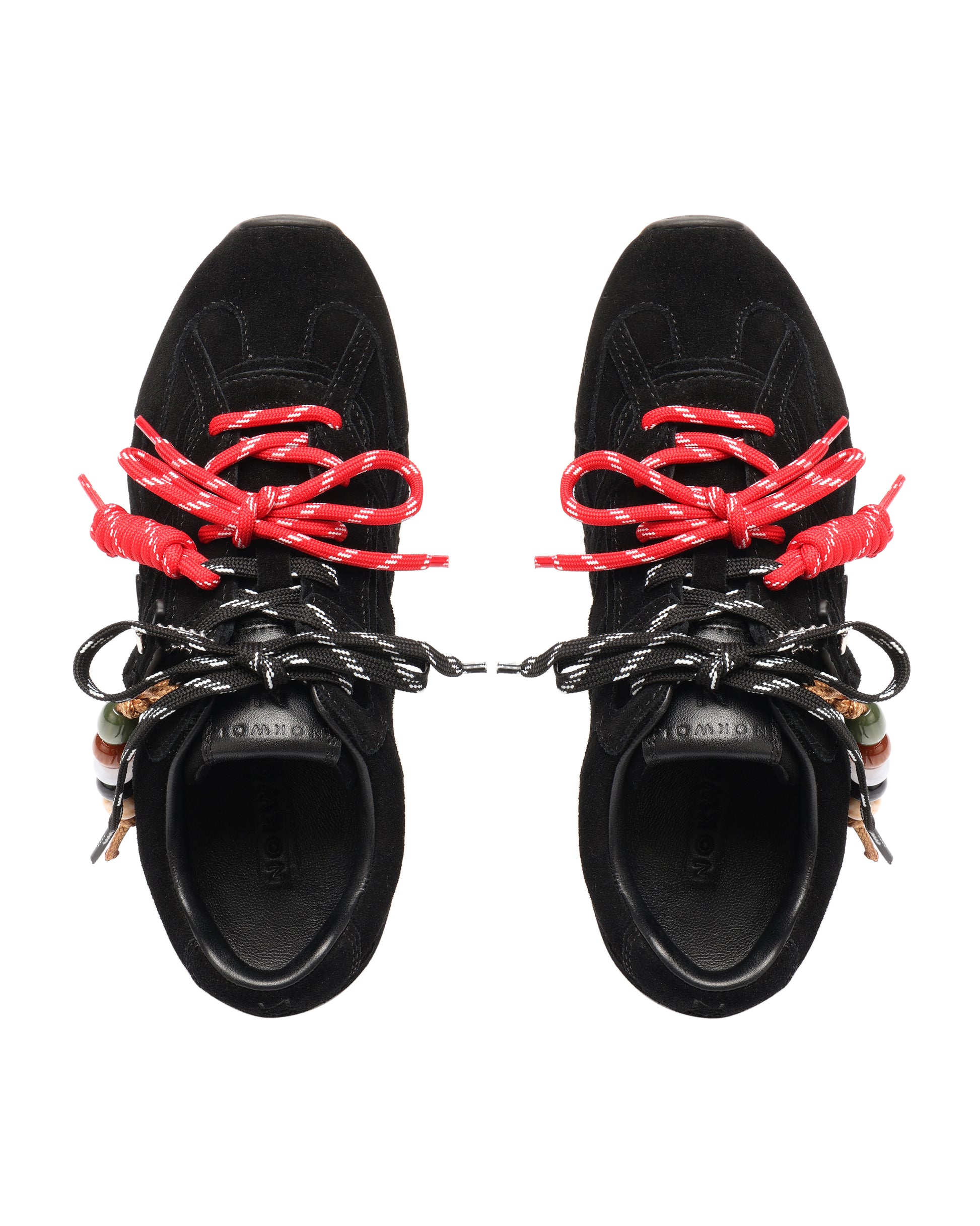 Atlas Black Suede Sneakers - top lace view