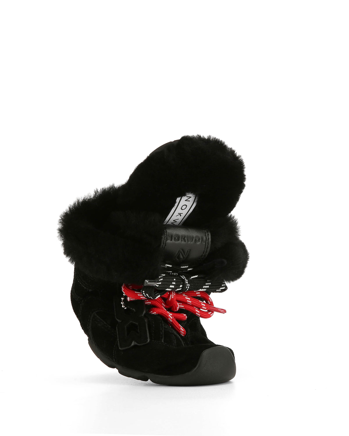 Atlas Mule Black Suede Mules - side angled view