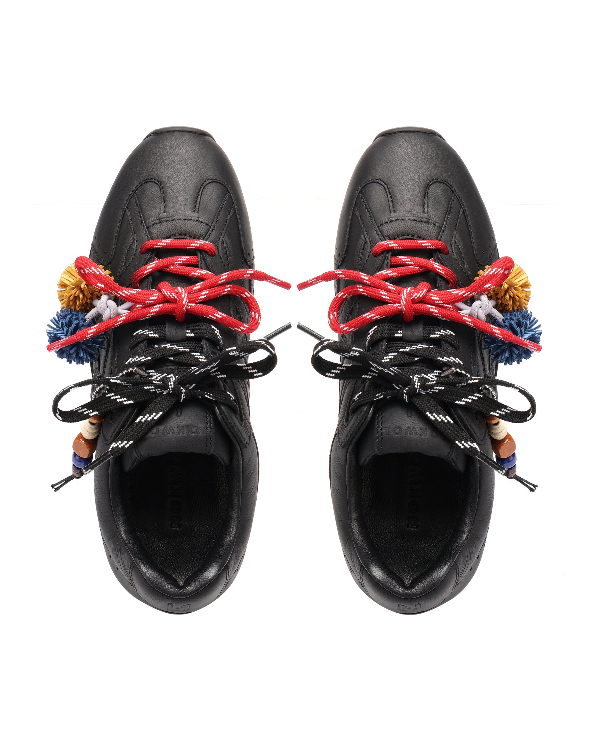 Atlas Black Leather Sneakers - top style view