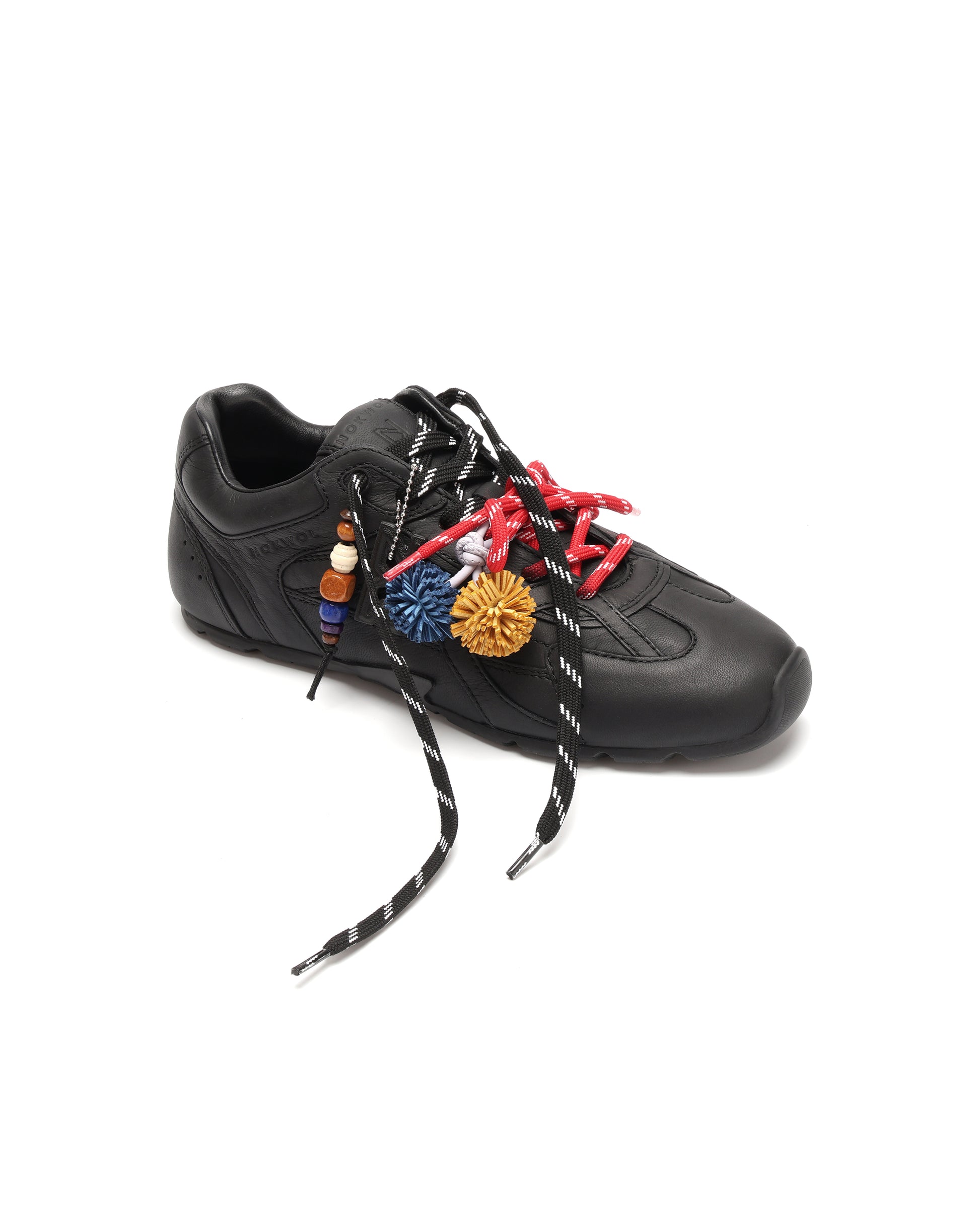 Atlas Black Leather Sneakers - lace style view