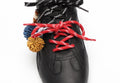 Atlas Black Leather Sneakers - lace view close up