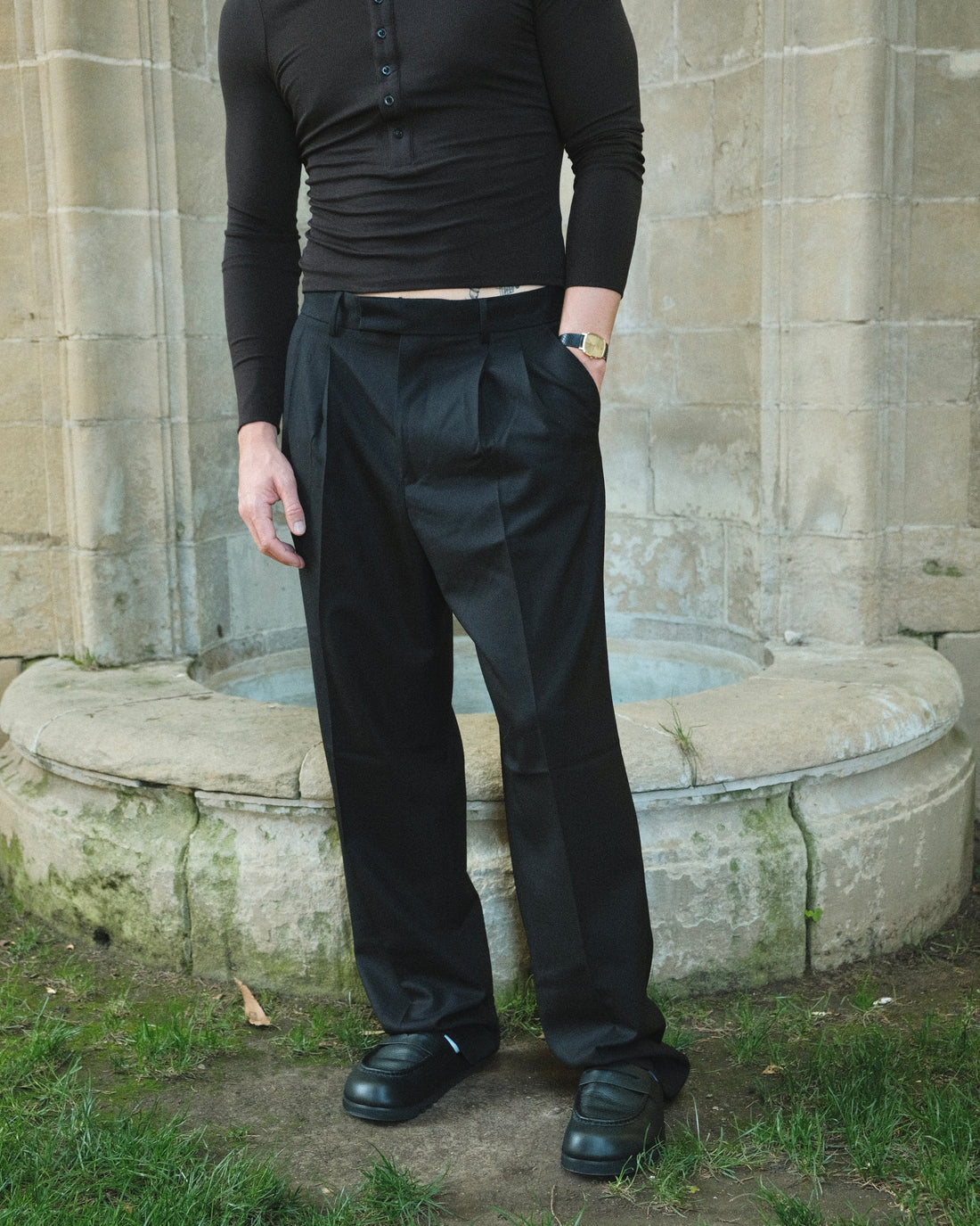 Cord Black Pebble Leather