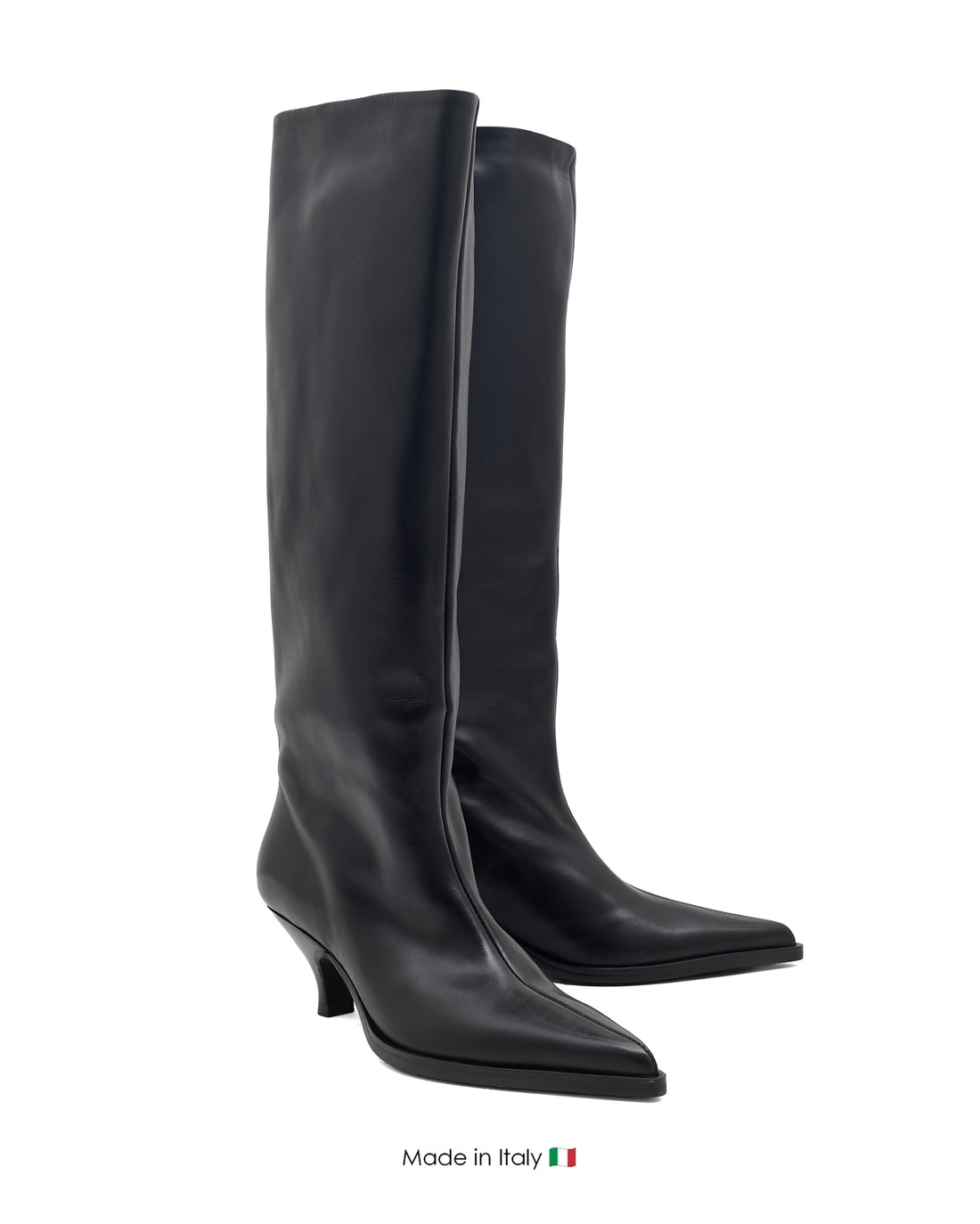 E4301 Black Boot Leather