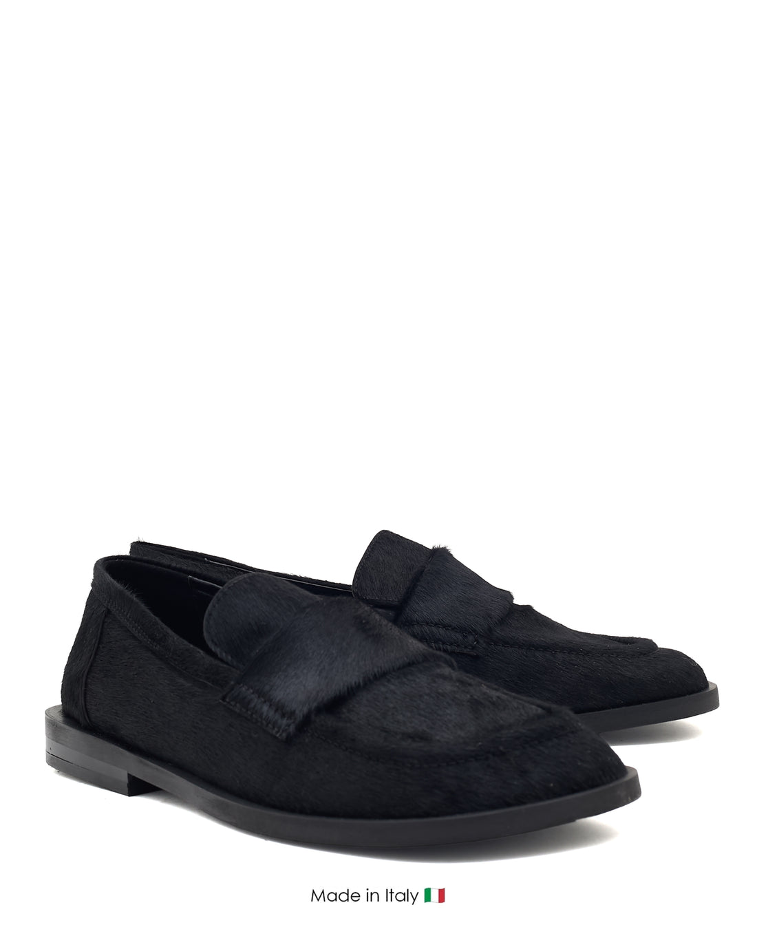 E4375-C Black Pony Loafer