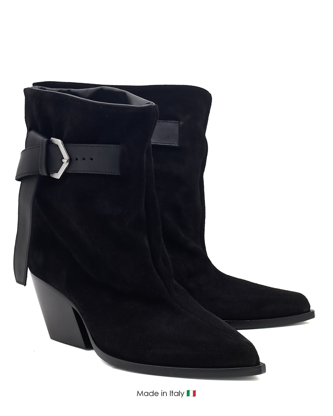 E4494-B Black Boot Suede