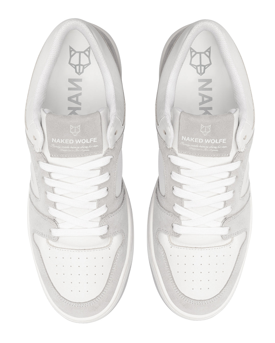 CM-01 White Leather / Grey Cow Suede Combo