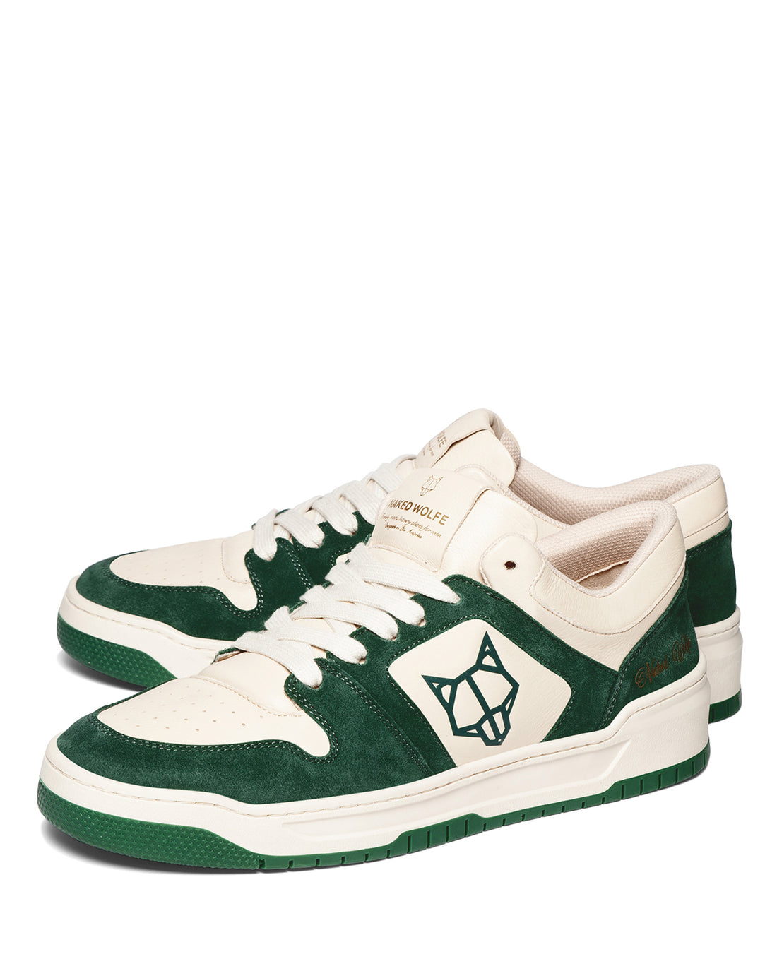 CM-01 Bone Leather / Green Cow Suede Combo