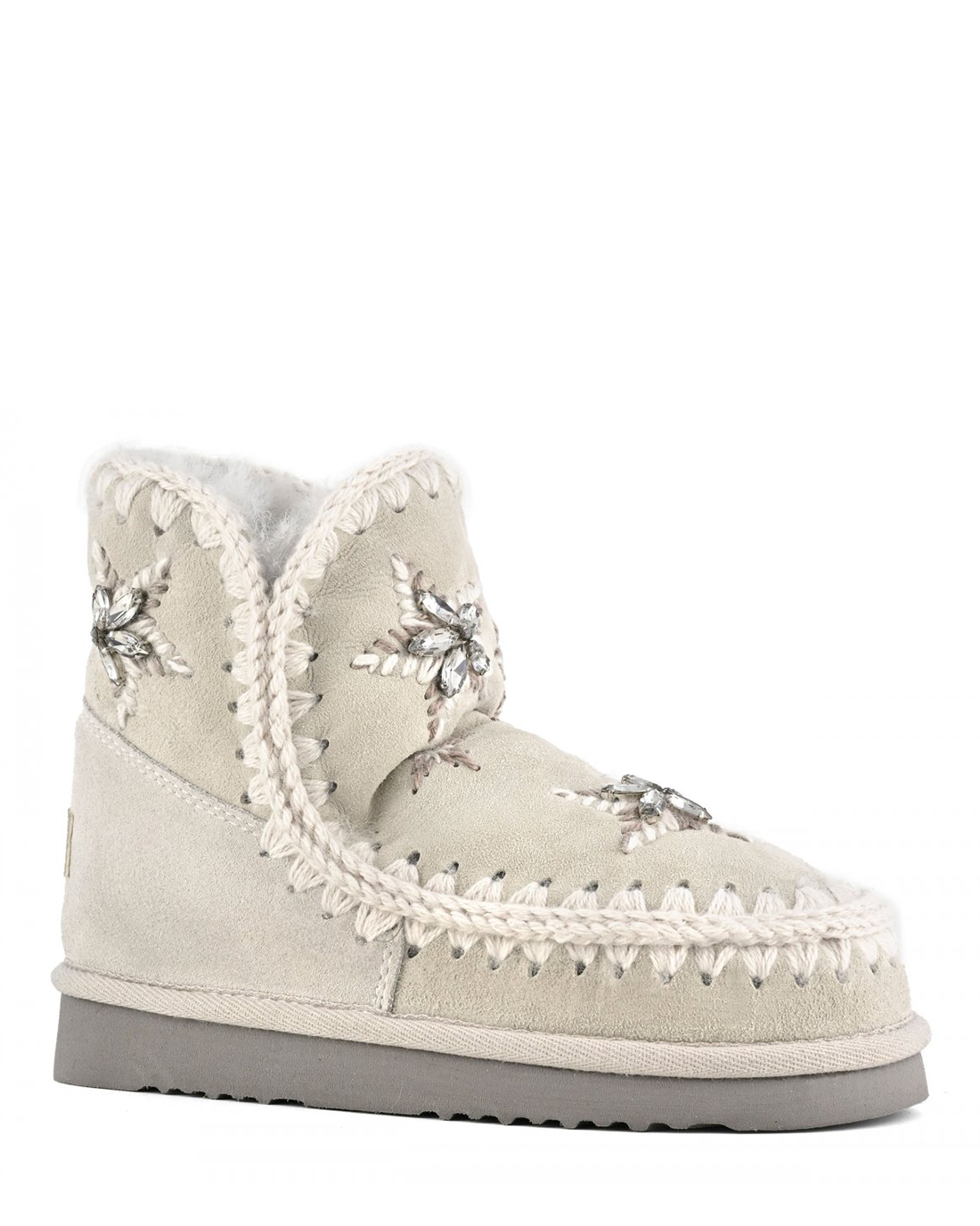 Eskimo Wool Stars & Rhinestones Silver Birch Suede MU.FW101077A