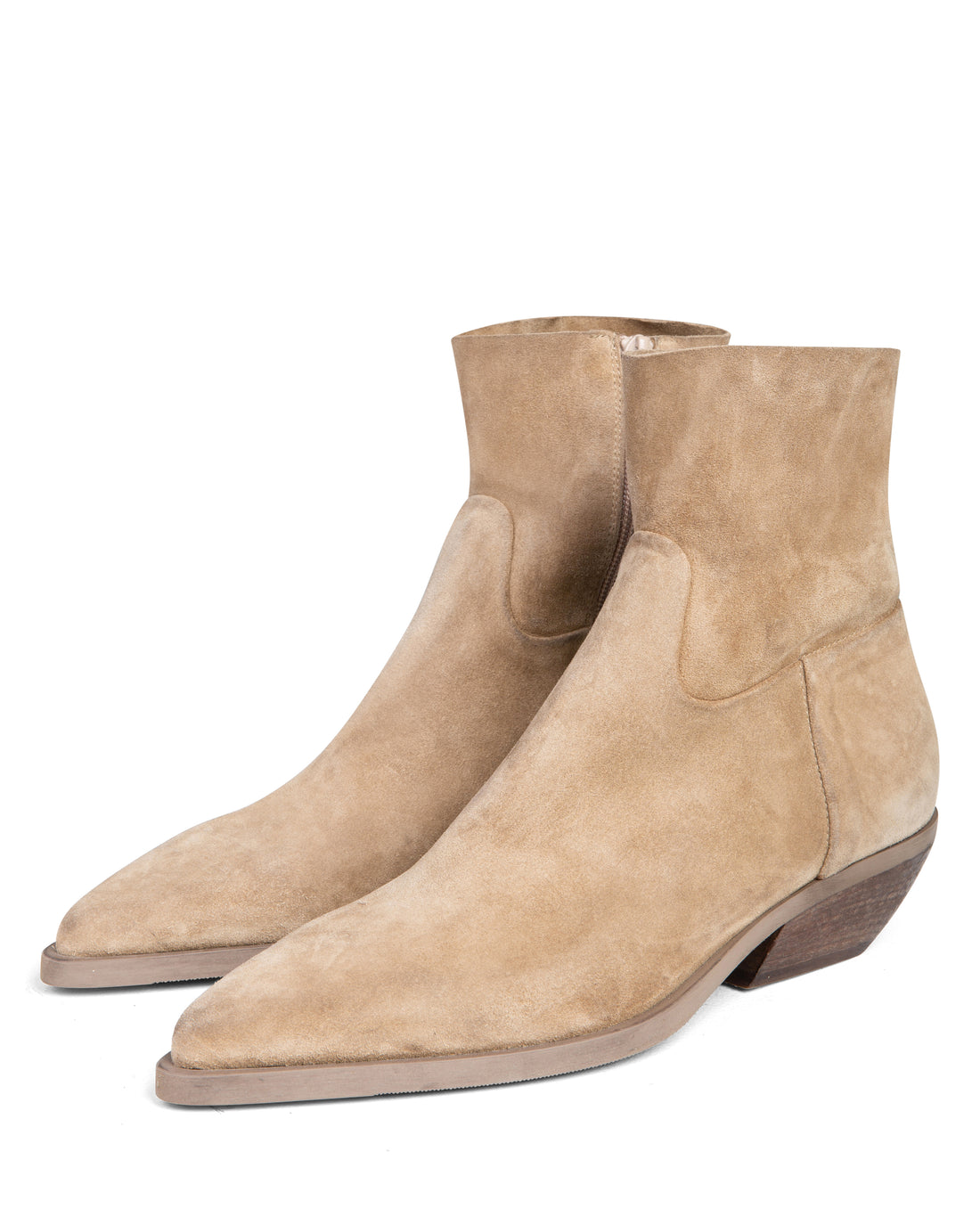 Western Ankle Boot Beige Suede E4519