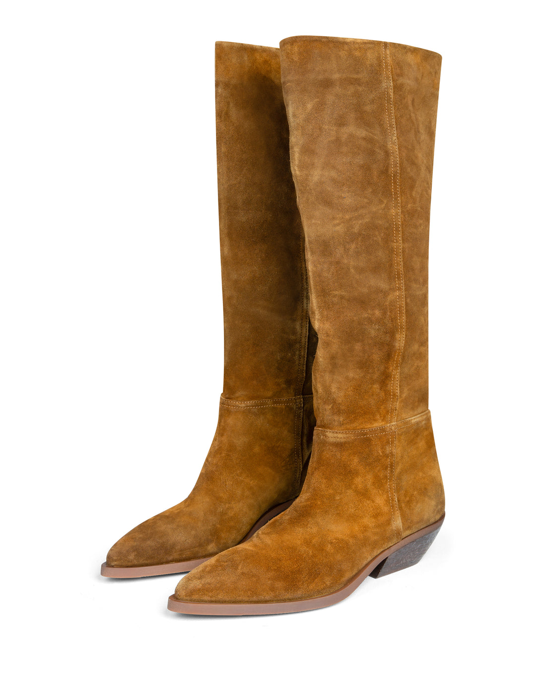 Western Knee High Boot Tan Suede E4522