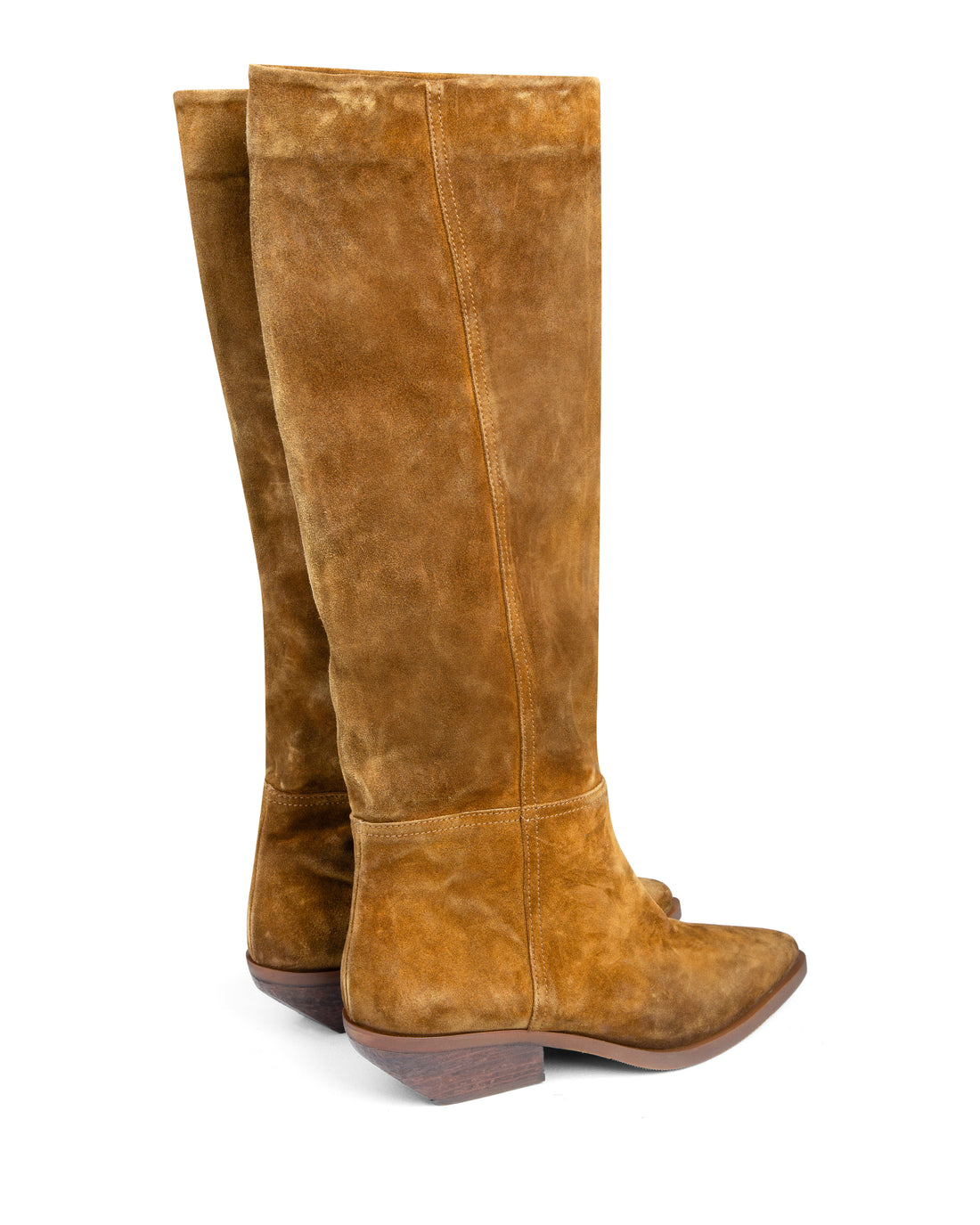 Western Knee High Boot Tan Suede E4522