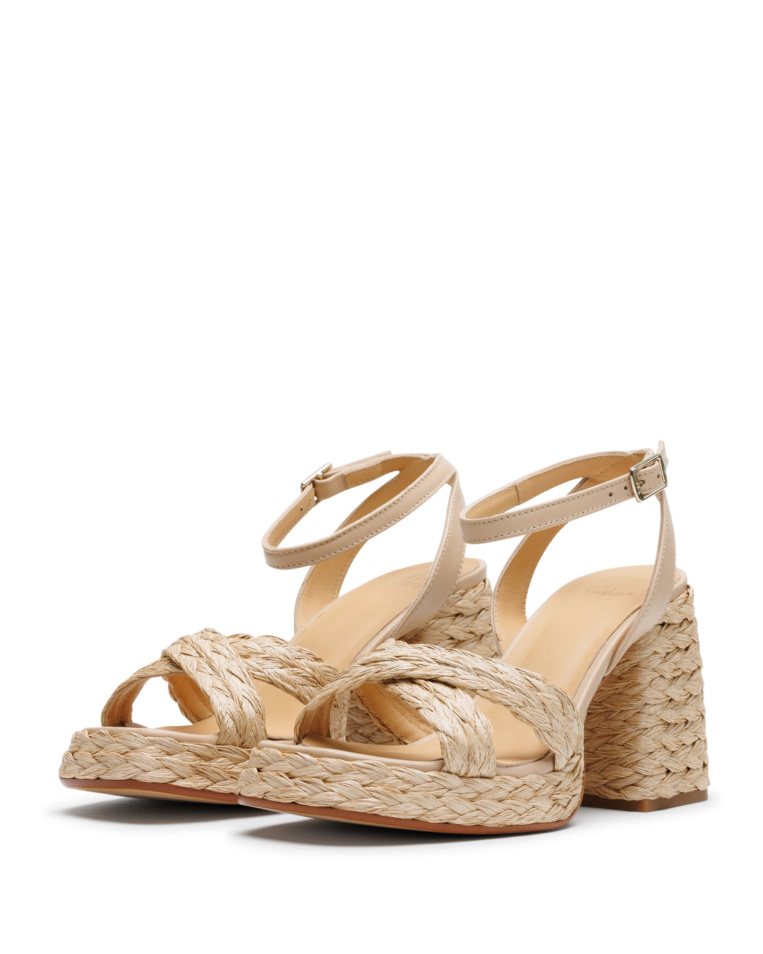 Valeriette Natural Platform Raffia Sandal