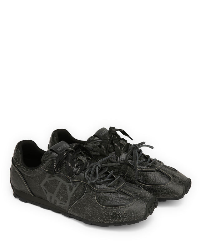 Lightning Grey Distress Leather